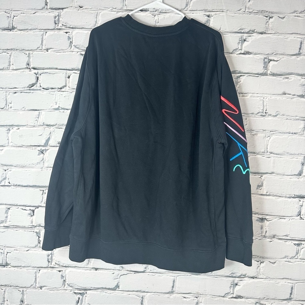 Nike Mens Club Fleece Colorful embroidered Graphic Crewneck Sweatshirt XXL Black - Picture 4 of 10
